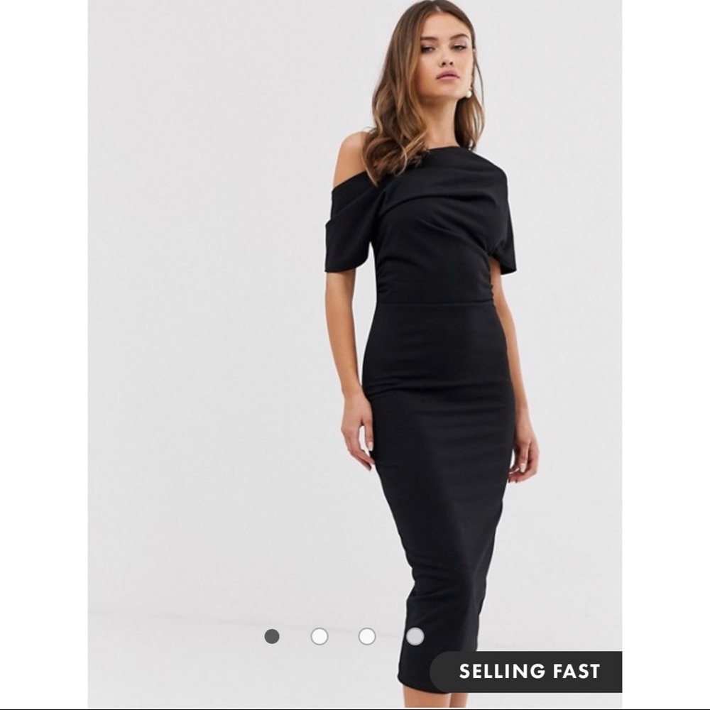 ASOS DESIGN Pleated Shoulder Pencil Dress NWT
